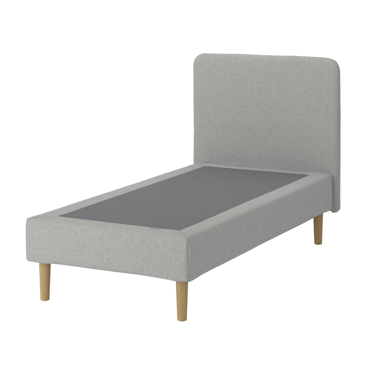 IKEA LYNGÖR madrassbotten med ribbor, inkl ben och sänggavel/tibbleby beige/grå, 90x200 cm