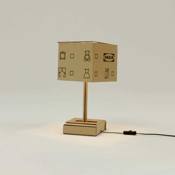 Lamp made from IKEA boxes