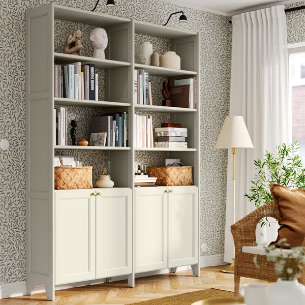 storage combination 215.7 cm beige/with 4 doors with shelves