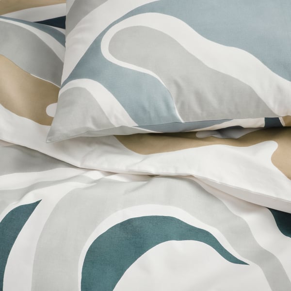 A multicolour MYGGLASVINGE duvet cover and pillowcase in the NA