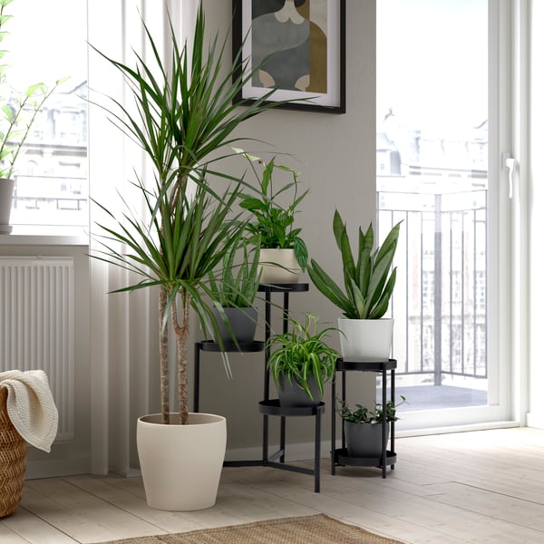 An in/outdoor black OLIVBLAD plant stand