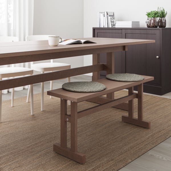 A grey-brown KLIMPFJÄLL bench