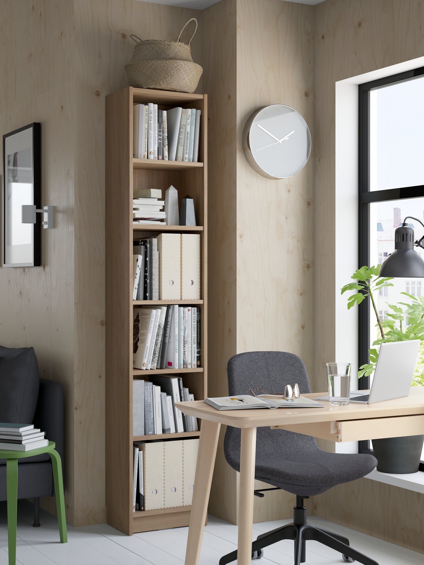 An oak effect BILLY bookcase