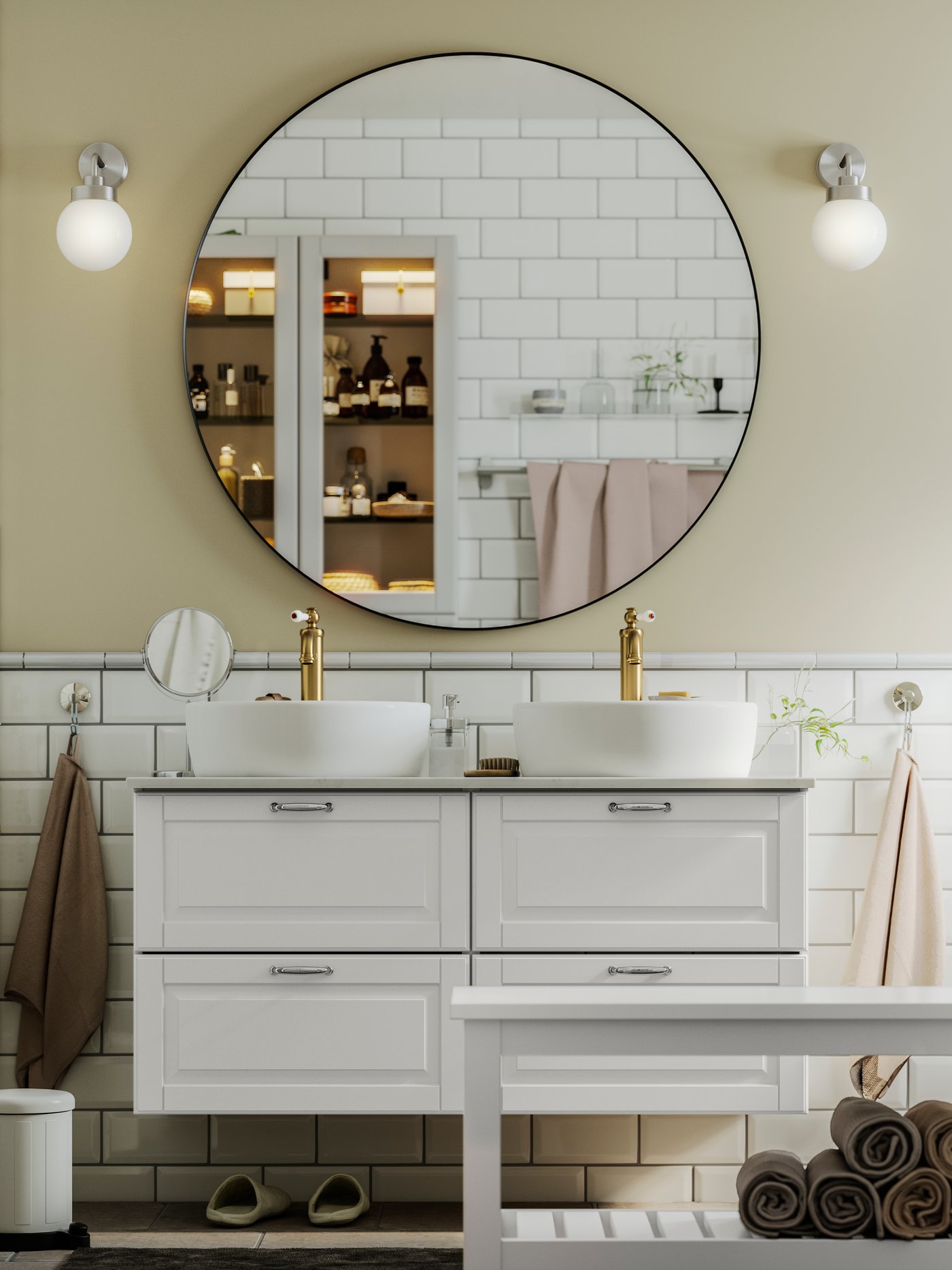 A Kasjön white GODMORGON wash-stand with 4 drawers