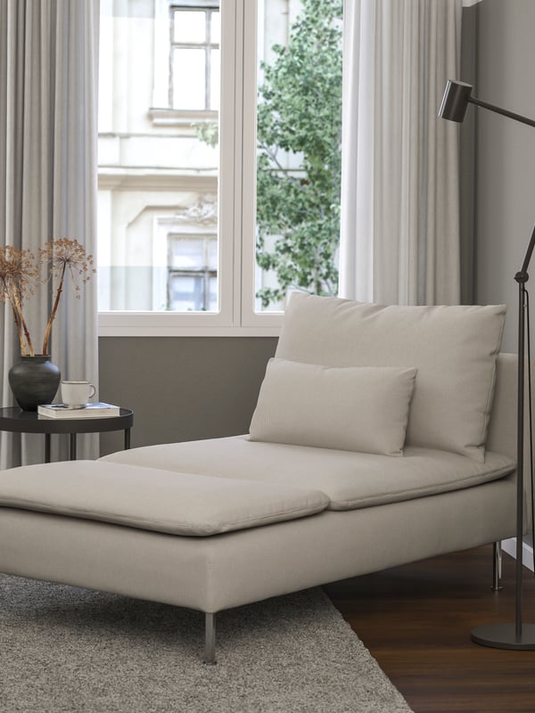 A Fridtuna light beige SÖDERHAMN chaise longue
