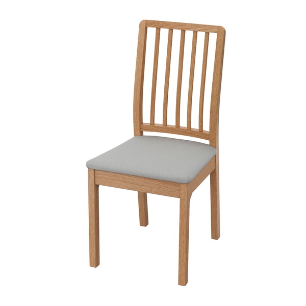 An oak/Orrsta light grey EKEDALEN chair