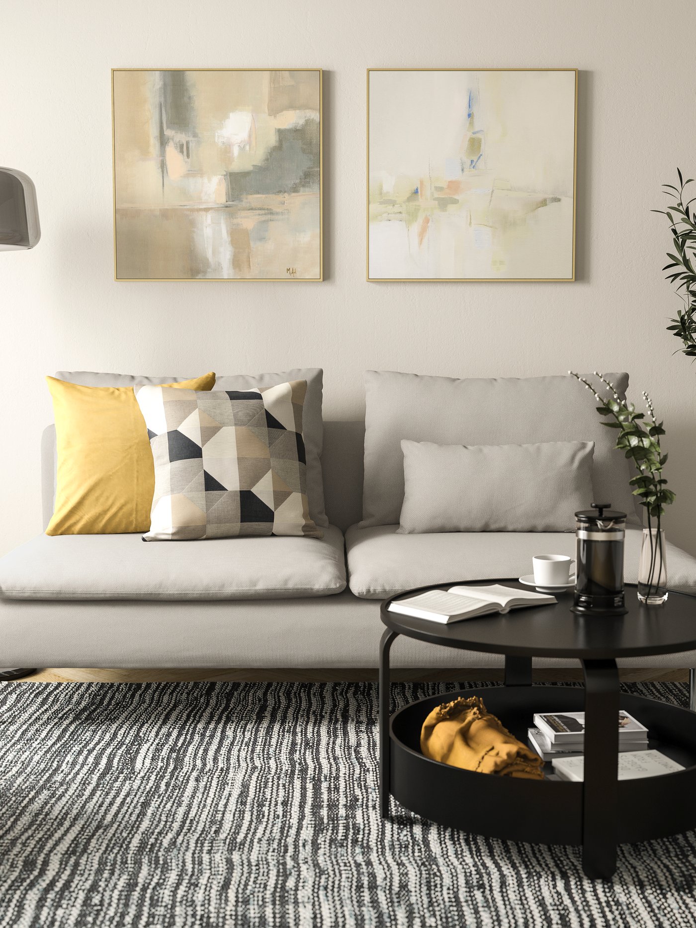A golden-brown SANELA cushion cover