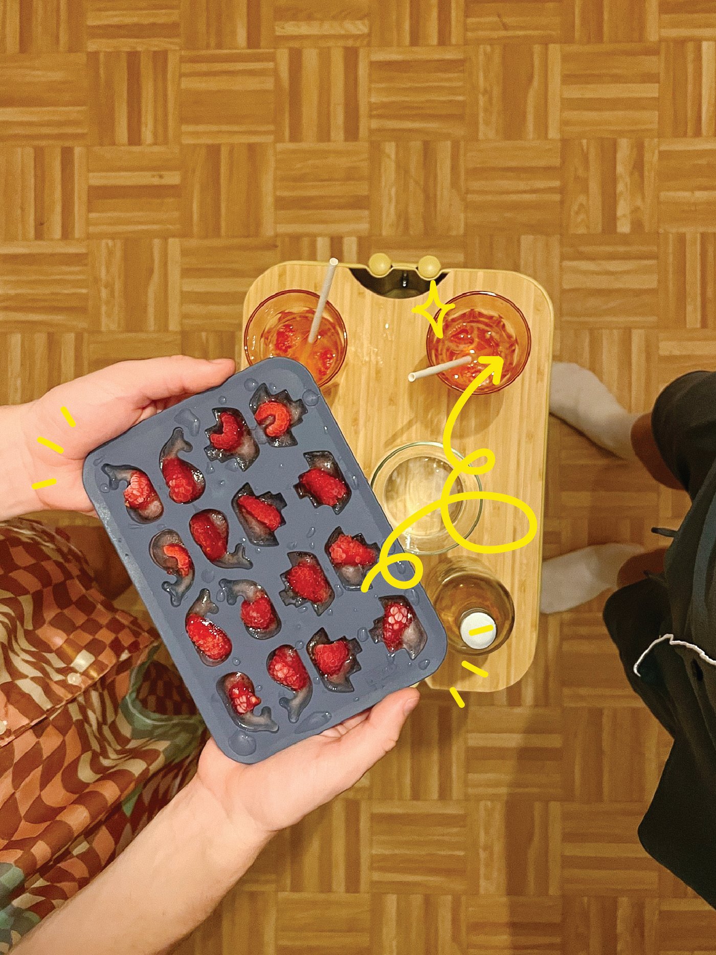 Molde de hielo de barco azul.