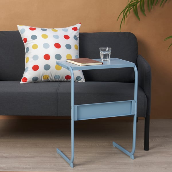 A blue BRUKSVARA side table