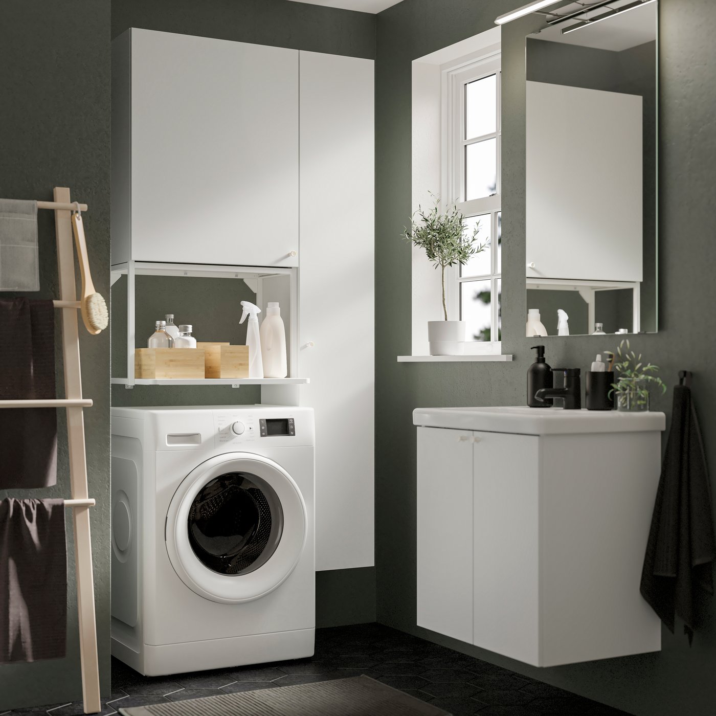 IKEA ENHET förvaringskombination, vit, 60x45x115 cm