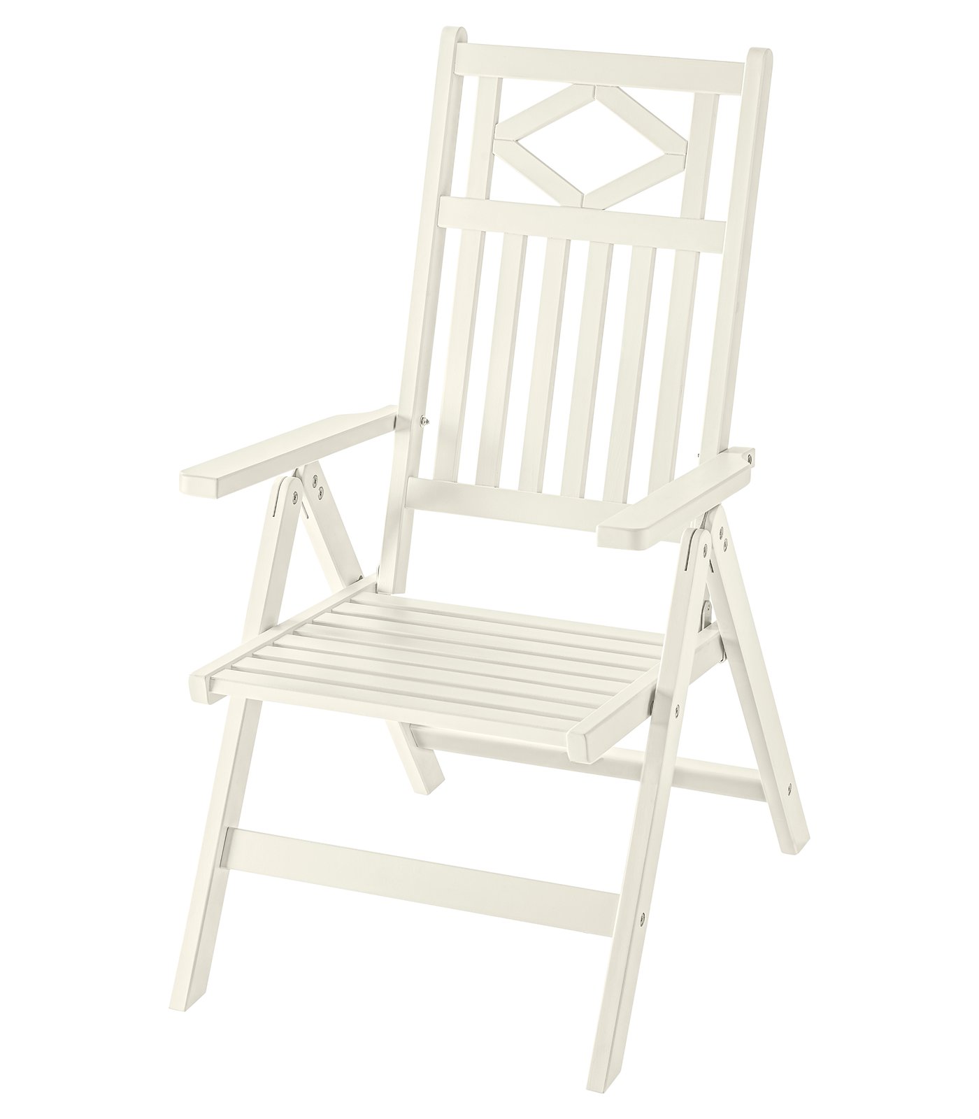 IKEA BONDHOLMEN positionsstol, utomhus, vit/beige