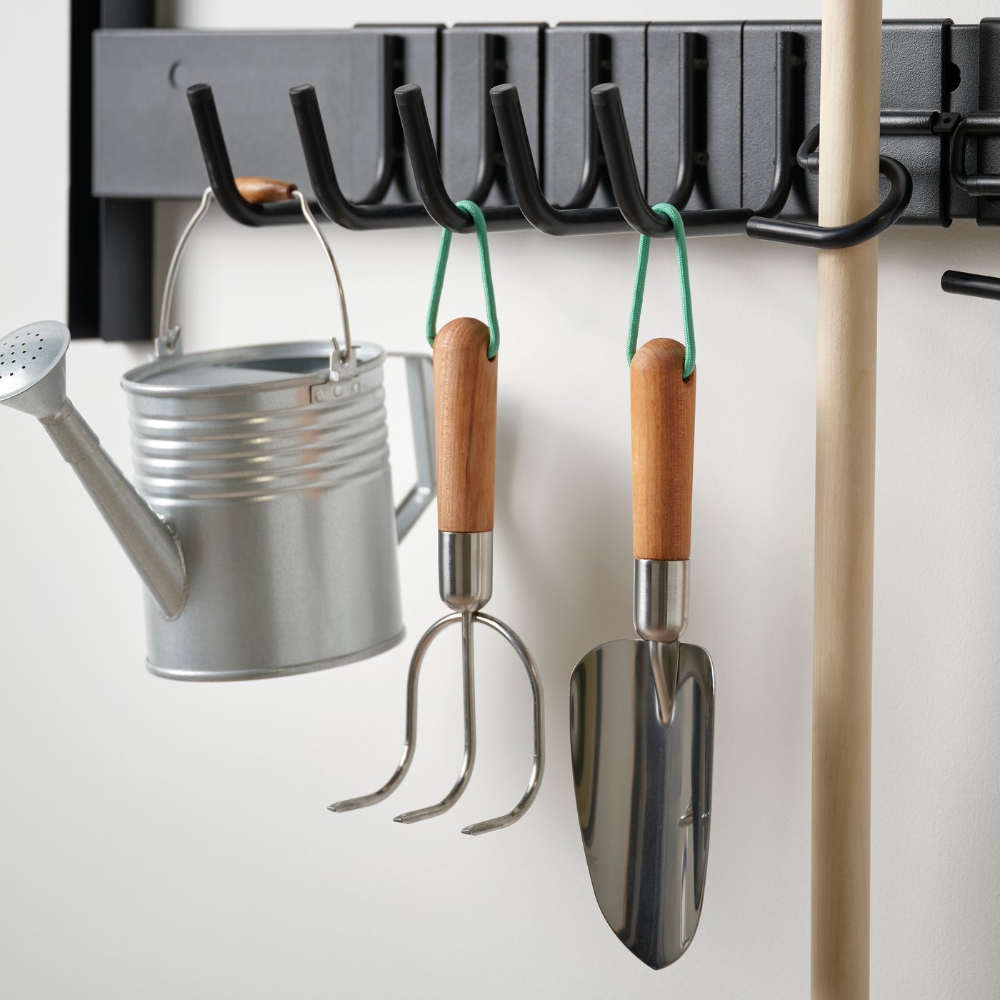 A birch/stainless steel large LÄRKAR 2-piece gardening set