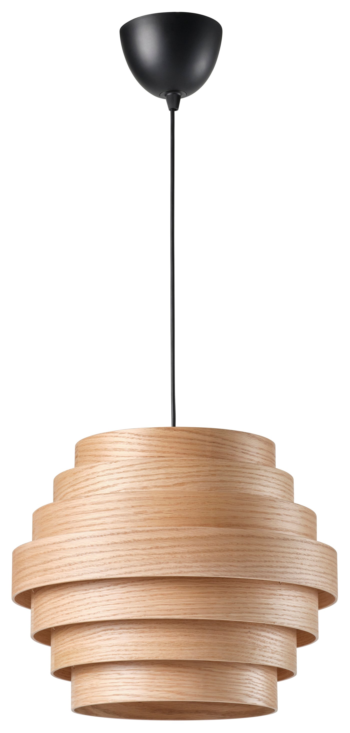 IKEA DYKARKLOCKA / HAVSDJUP taklampa, vitlaserad ekfaner/svart, 40 cm