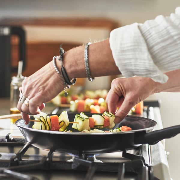 A non-stick coating black HEMLAGAD frying pan