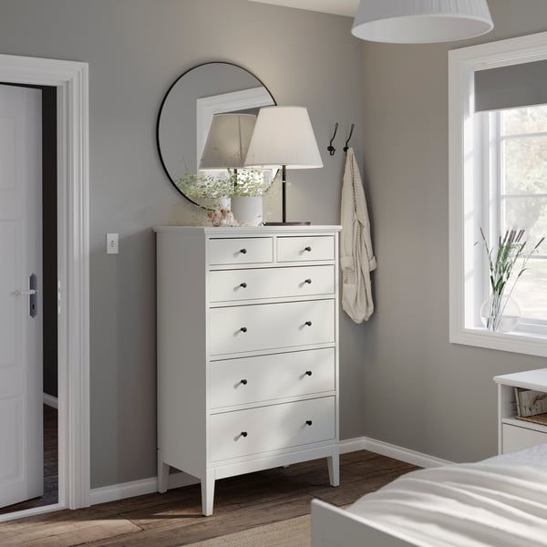 A white IDANÄS chest of 6 drawers