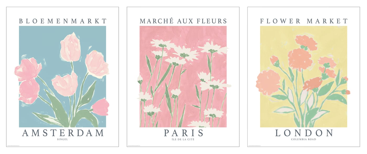 IKEA BILD poster, blomstermarknader, 40x50 cm, bild