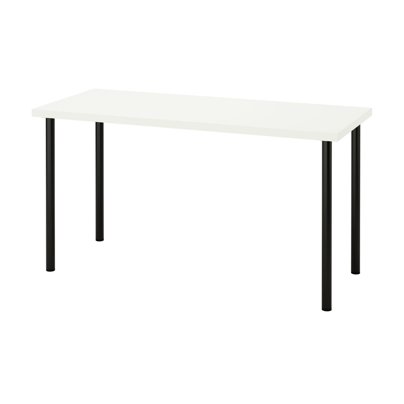 IKEA LAGKAPTEN / ADILS skrivbord, vit/svart, 140x60 cm