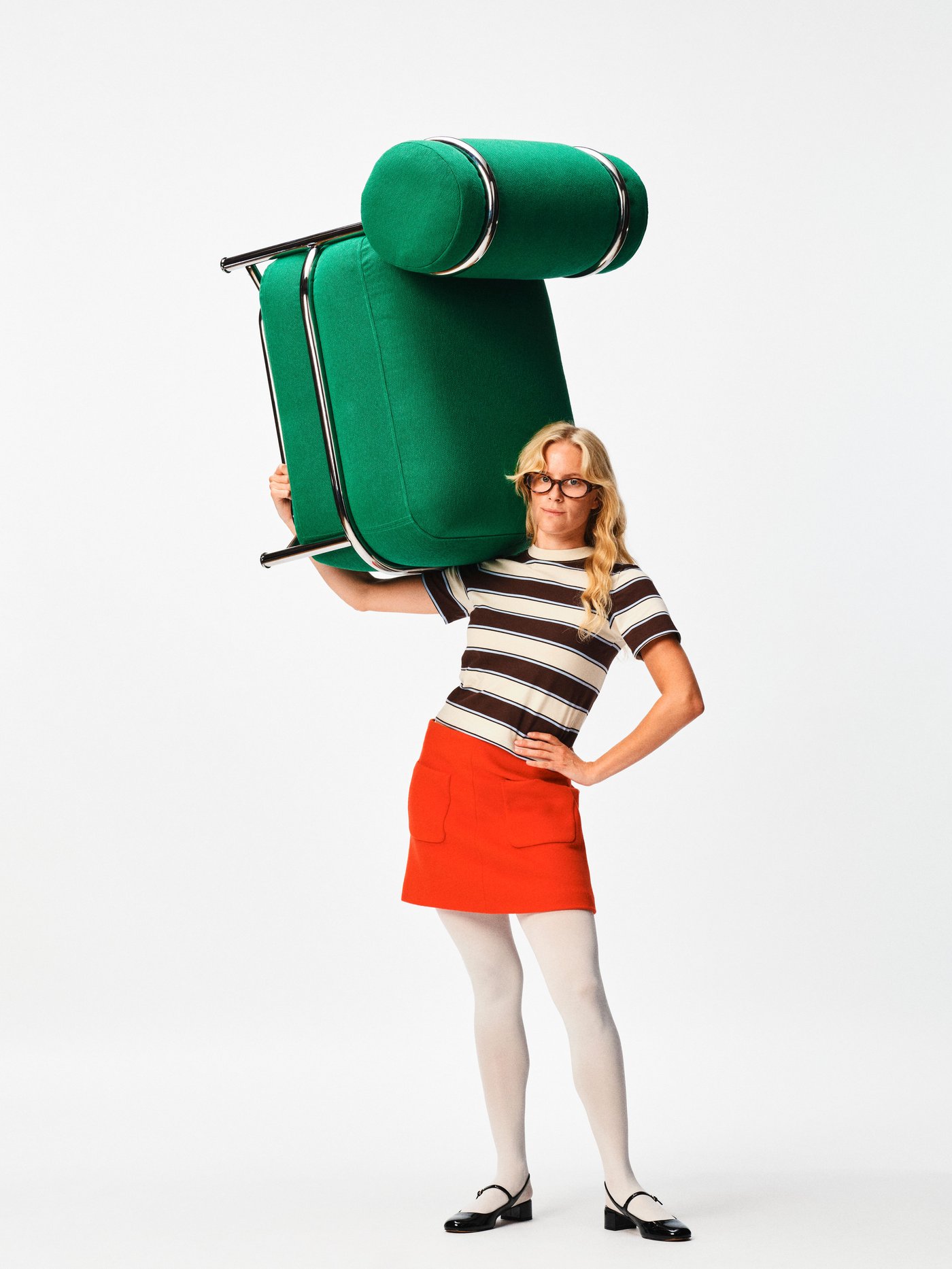 A with inflatable seat/back cushion/Knäbäck bright green IKEA PS 2026 easy chair in the NA