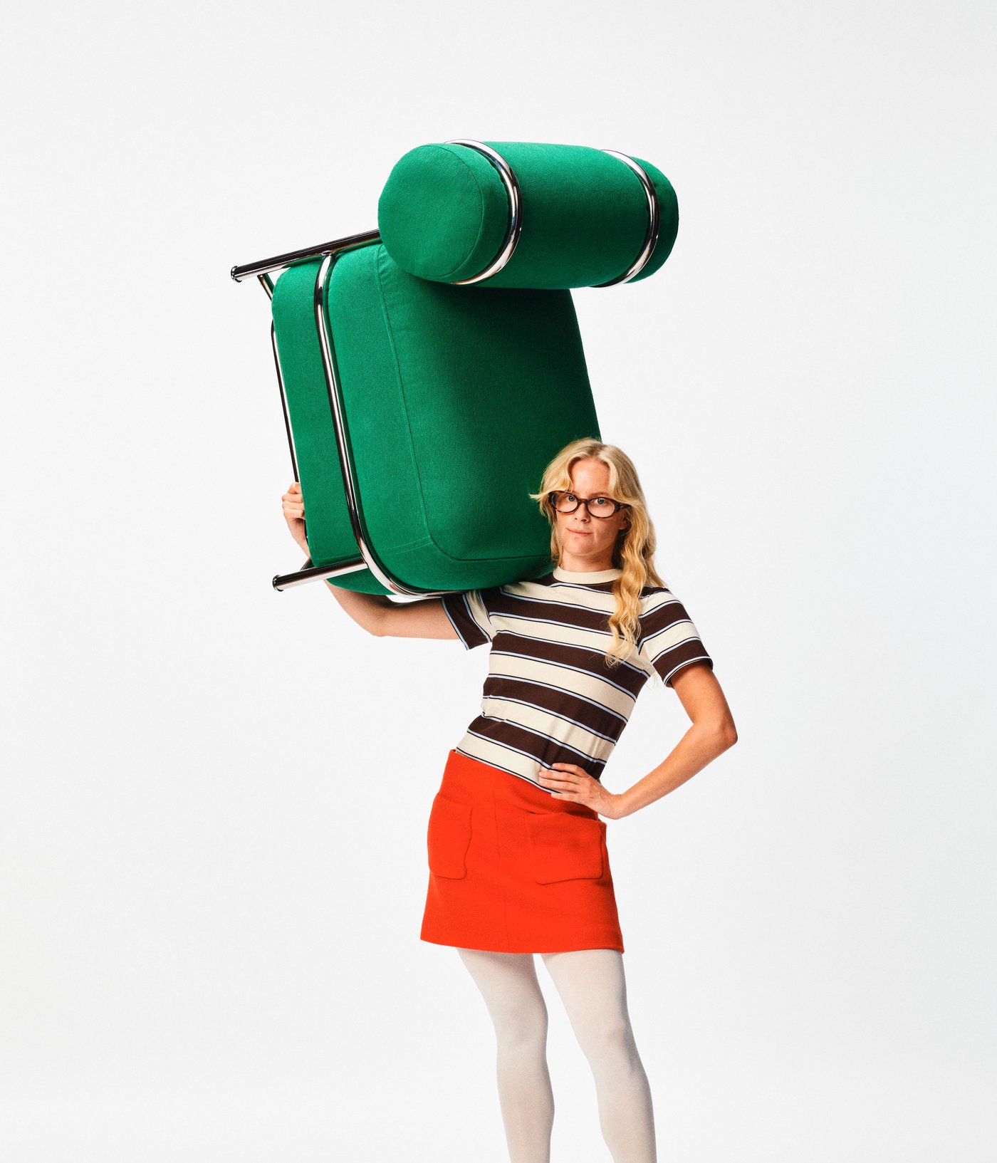 A with inflatable seat/back cushion/Knäbäck bright green IKEA PS 2026 easy chair