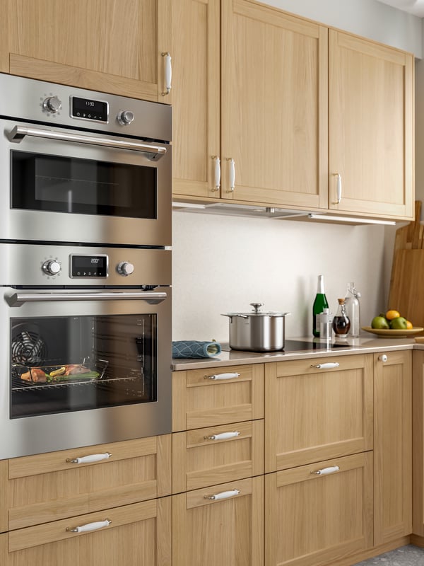 A pyrolytic IKEA 700/stainless steel colour FORNEBY forced air oven with direct steam