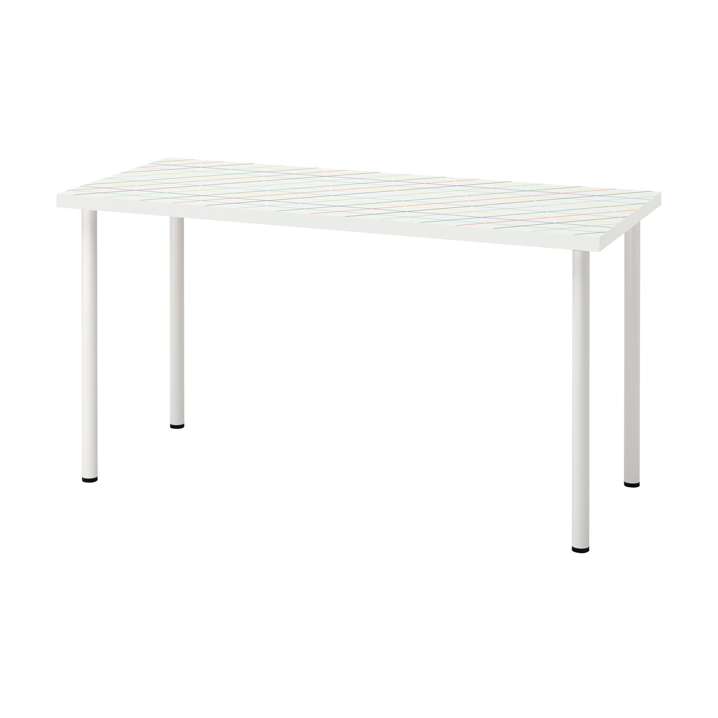 IKEA LAGKAPTEN / ADILS skrivbord, galler flerfärgad/vit, 140x60 cm