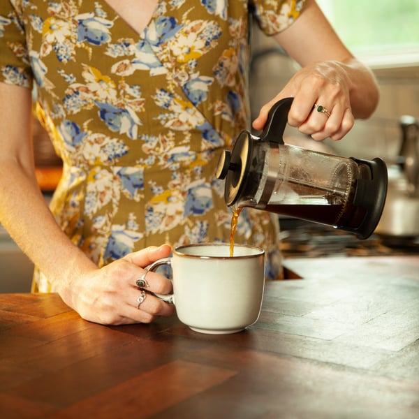 A glass/stainless steel UPPHETTA coffee/tea maker