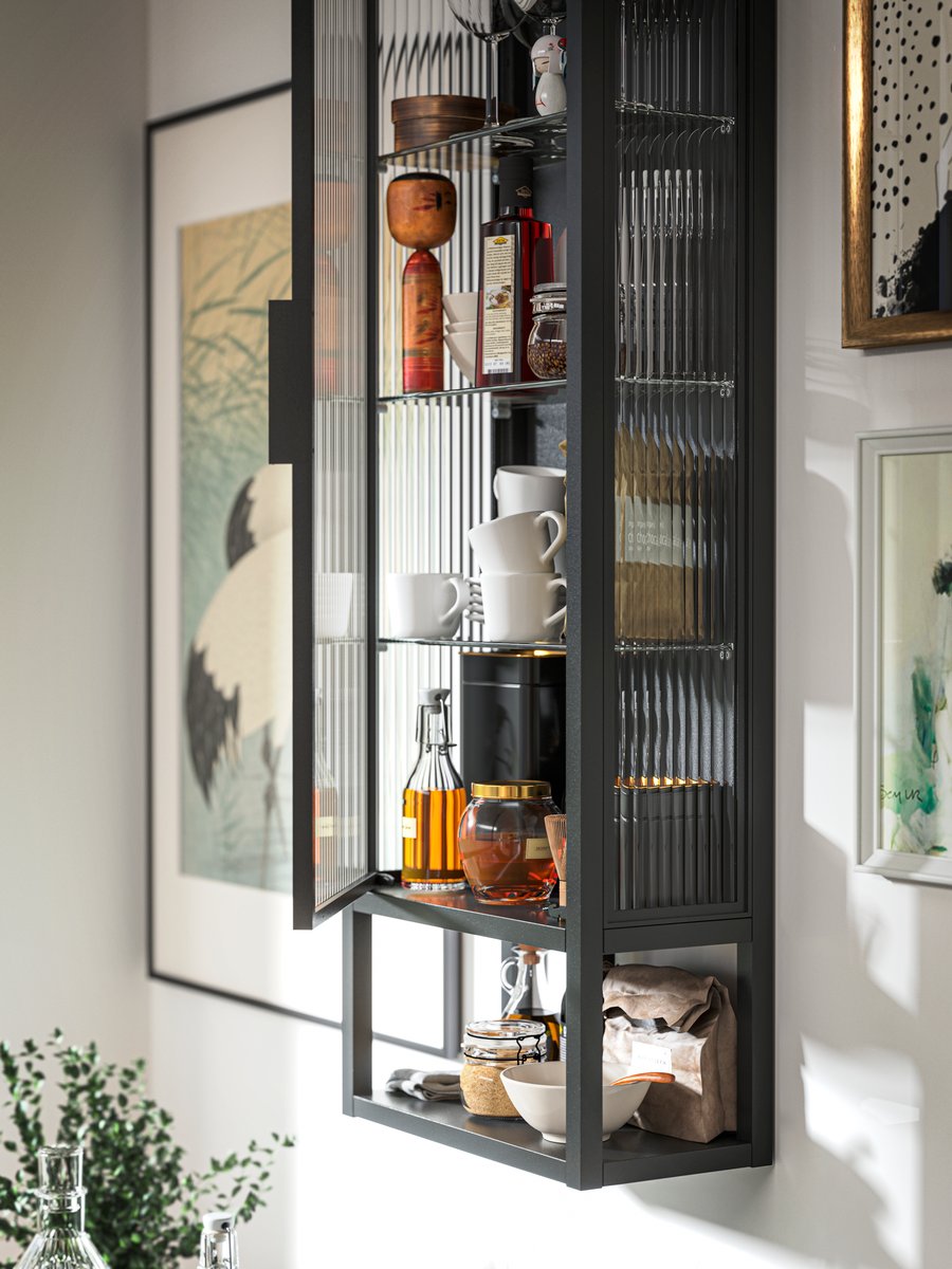 A stylish and modern kitchen in dark wood tones - IKEA