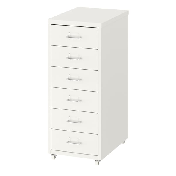 A white HELMER drawer unit on castors in the NA