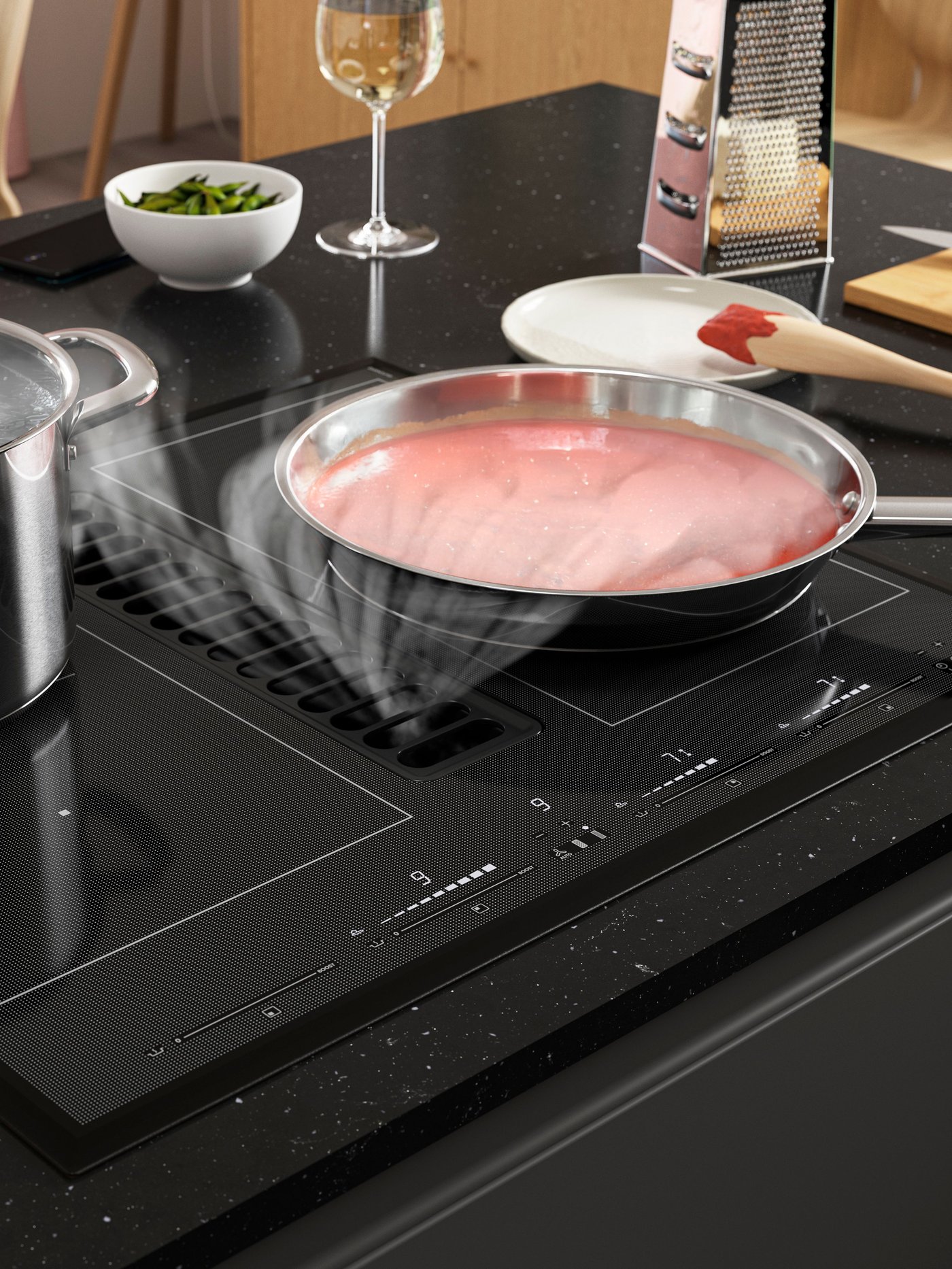An IKEA 500/black TÄCKNAN ind hob/int extractor w recirc kit