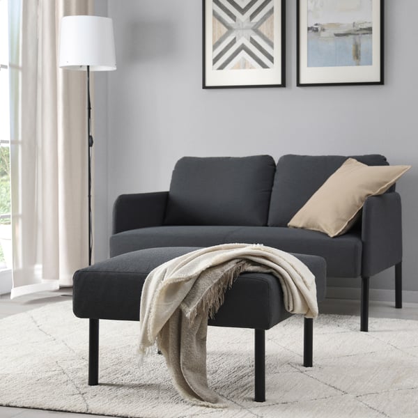 A Knisa dark grey GLOSTAD footstool