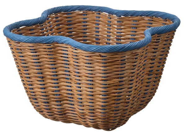 A beige/blue OMMJÄNGE basket in the NA