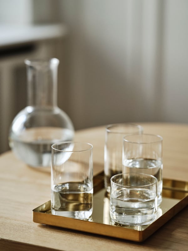 A glass STOCKHOLM 2025 carafe