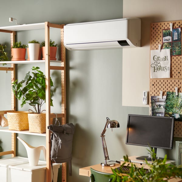 A heat pump in a modern looking house