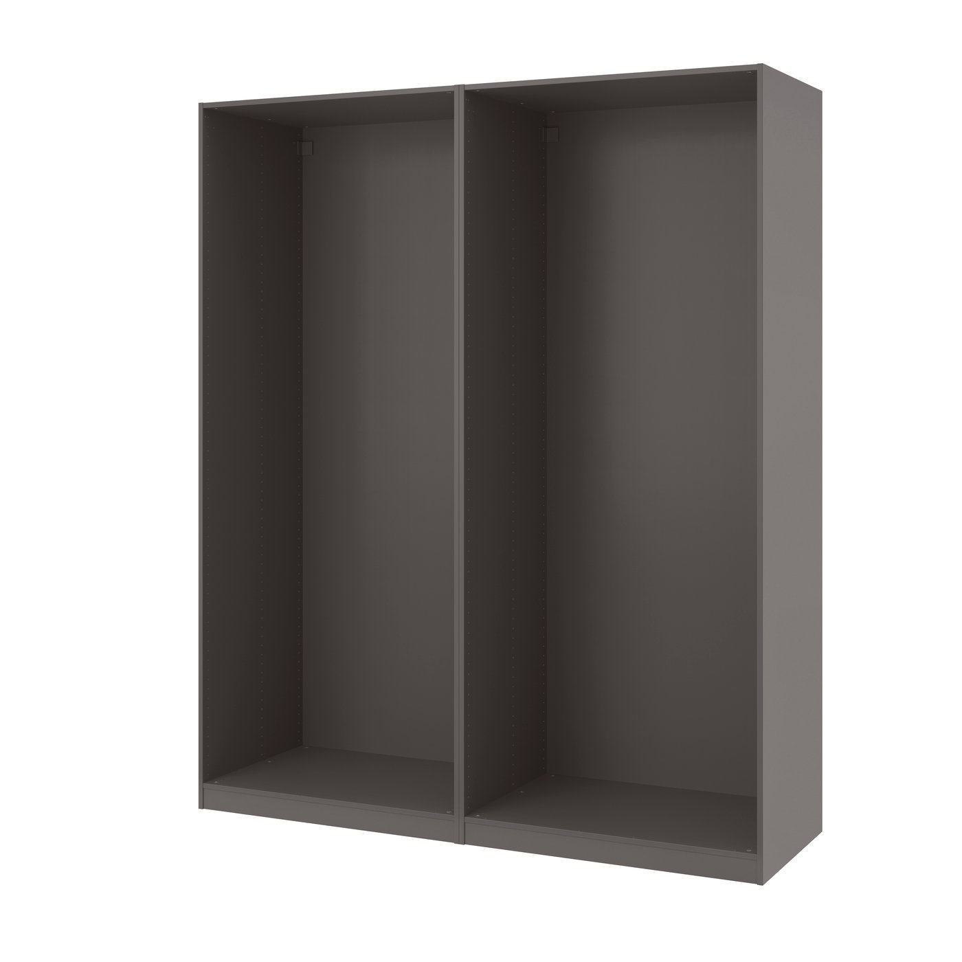 IKEA PAX 2 garderobsstommar, mörkgrå, 200x58x236 cm