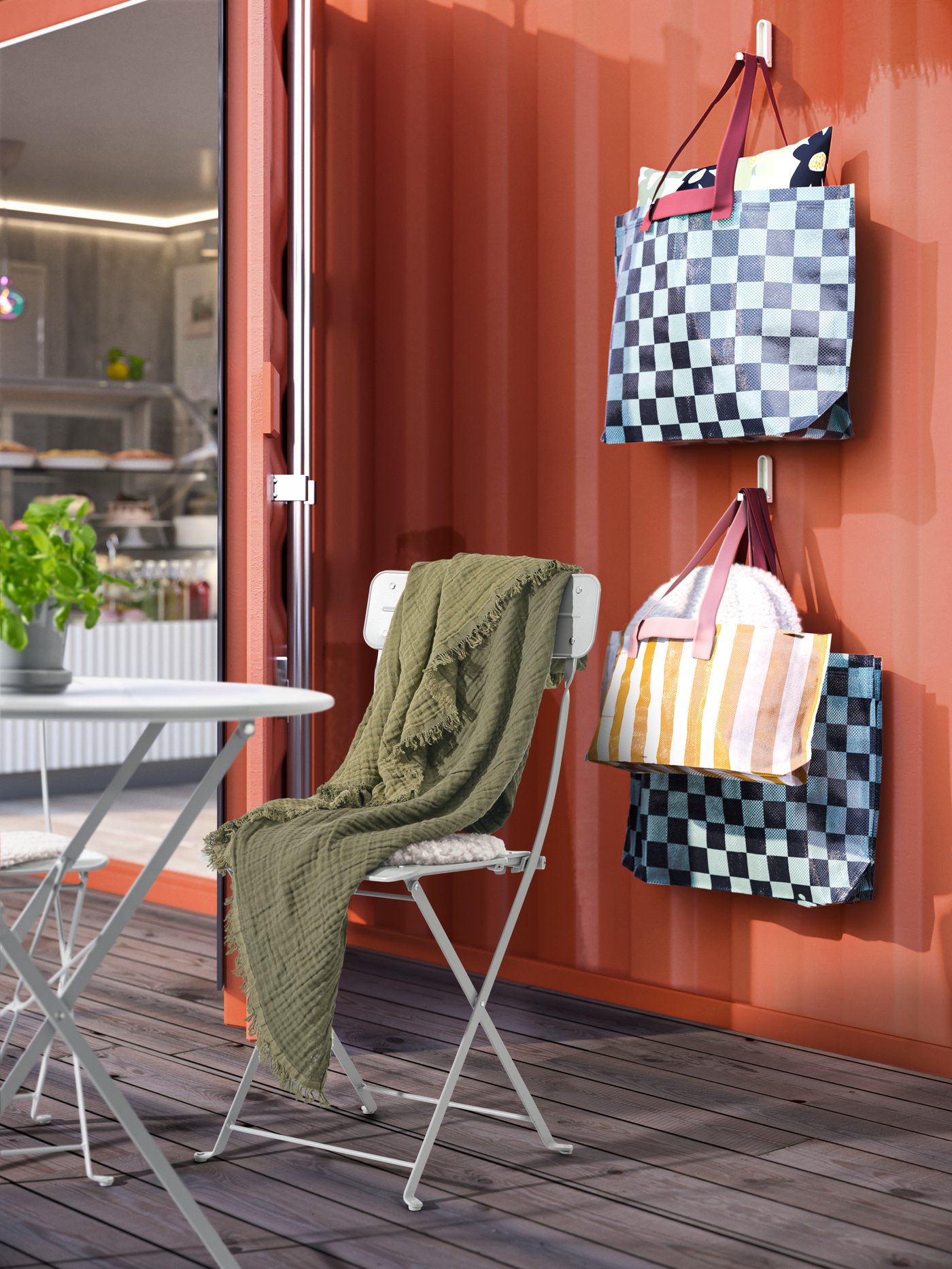 A grey-green VALLKRASSING throw