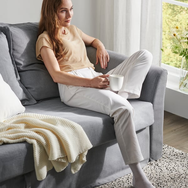 Sofà llit de tres seients HOLMSUND en Nordvalla gris mitjà