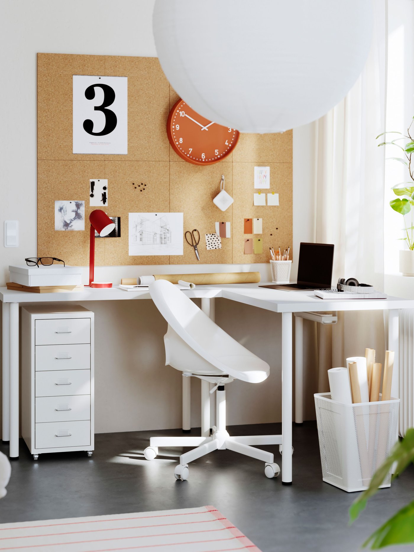 A white LAGKAPTEN L-shaped desk