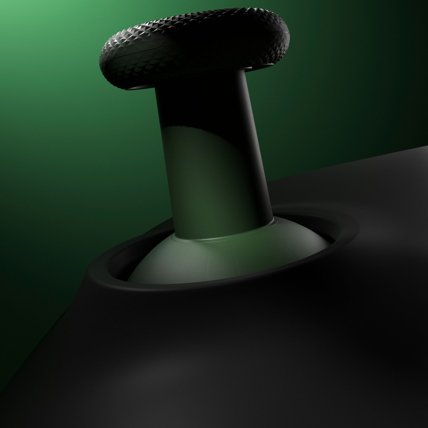 A green YXSTABY gaming thumbstick stool
