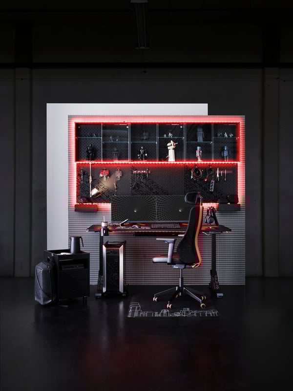UPPSPEL pegboard and gaming set-up