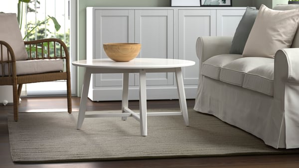 A grey TIDTABELL rug, flatwoven