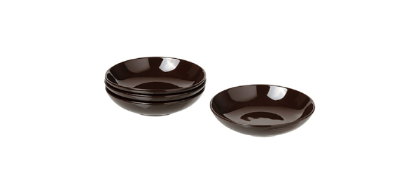 FÄRGKLAR フェルグクラー 深皿, グロス ブラウン, 19cm