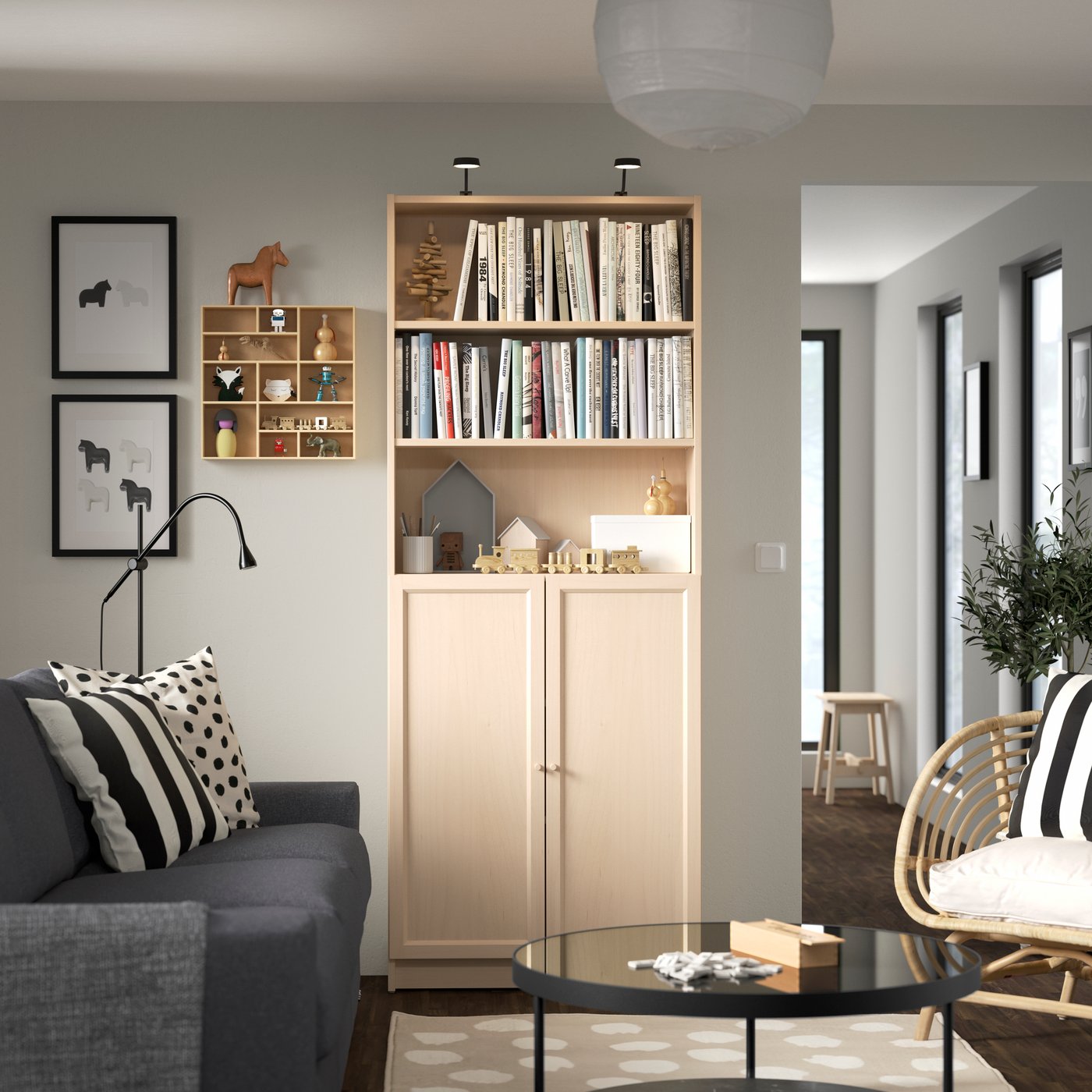 Kasepuidust imitatsiooniga BILLY raamaturiiul ustega