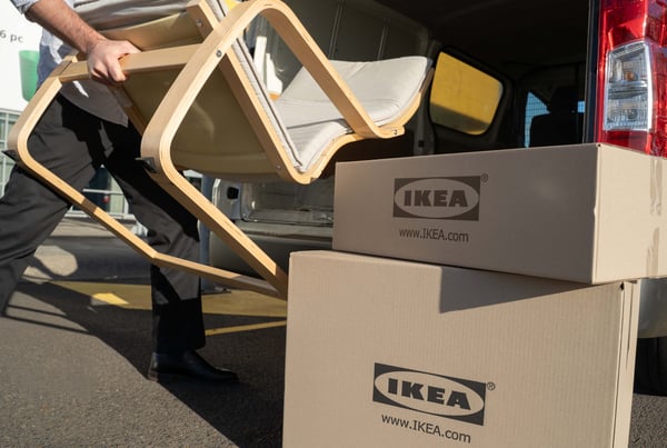 Customer loading GoGet van at IKEA Store