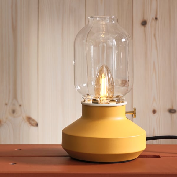 IKEA TÄRNABY table lamp in yellow.