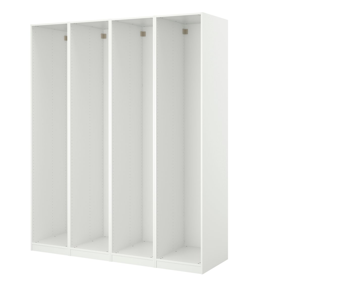 IKEA PAX 4 garderobsstommar, vit, 200x58x236 cm