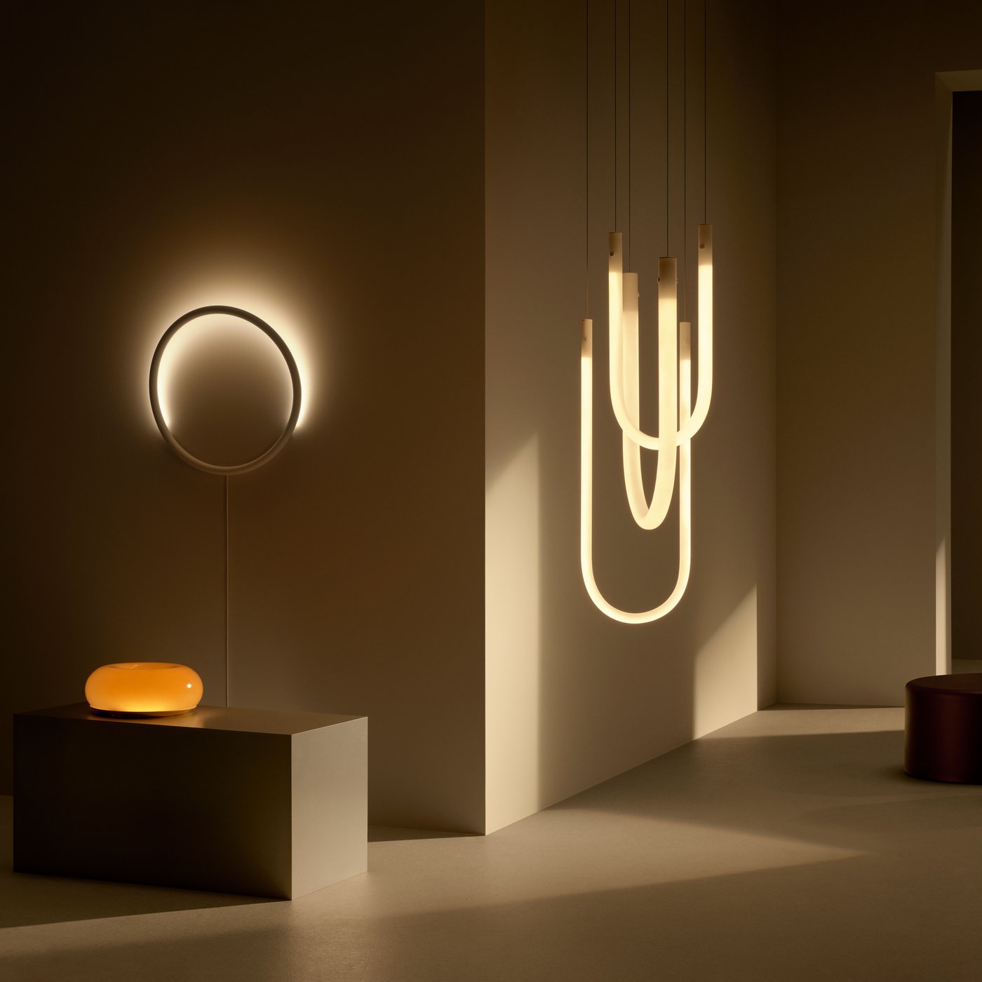 A dark red/green VARMBLIXT coffee table