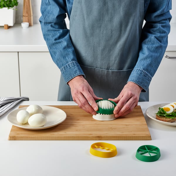 A mixed colours UPPFYLLD egg slicer
