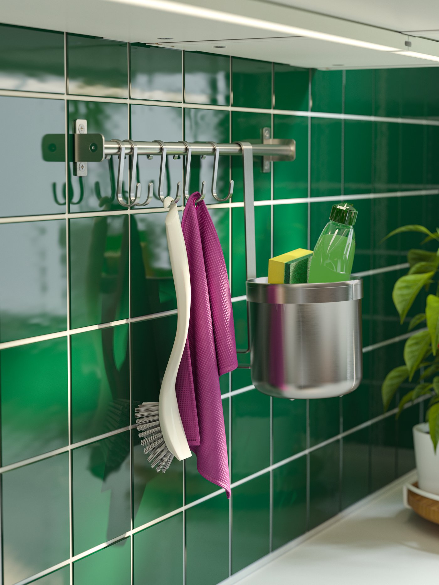 A white ANTAGEN dish-washing brush in the kitchen
