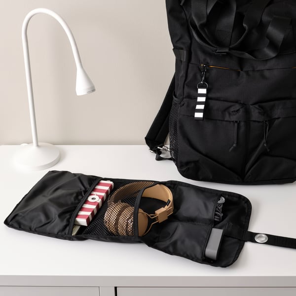 A black FODERSKOPA cable organizer bag