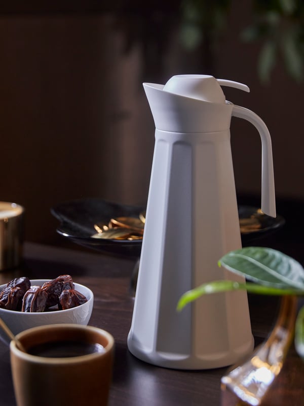 A white GOKVÄLLÅ vacuum flask